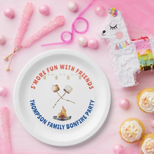 S'mos Spaß Bonfire Backyard Keks Freundschaft gebe Pappteller (Party)