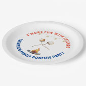 S'mos Spaß Bonfire Backyard Keks Freundschaft gebe Pappteller (Schrägansicht)