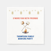 S'mos Spaß Bonfire Backyard Keks Freundschaft gebe Serviette (Vorderseite)