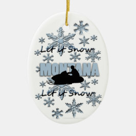Smowmobile Let it Snow Montana Weihnachtsschmuck