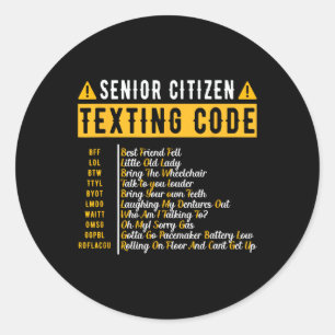 SMS-Code für Senioren Vintage Opa Geschenk Runder Aufkleber