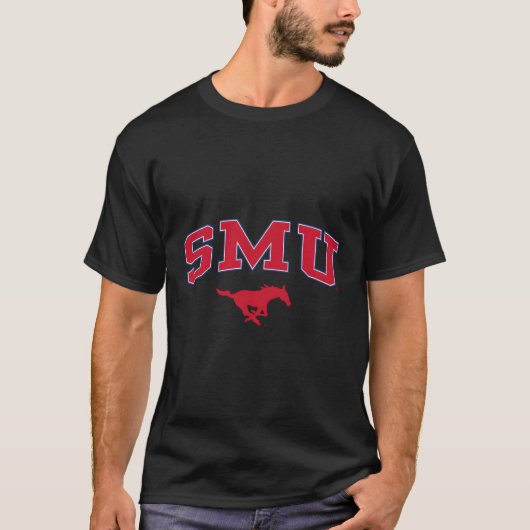 Smu Mustangs Arch über Heather Gray T-Shirt (Vorderseite)