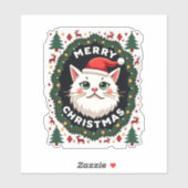 Smudge Cat hässlicher Weihnachtspullover  (1) Aufkleber (Blatt)