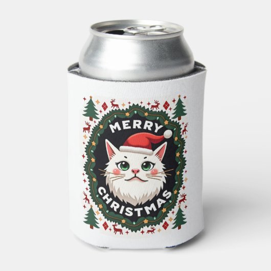 Smudge Cat hässlicher Weihnachtspullover (1) Dosenkühler (Kanne Vorderseite)