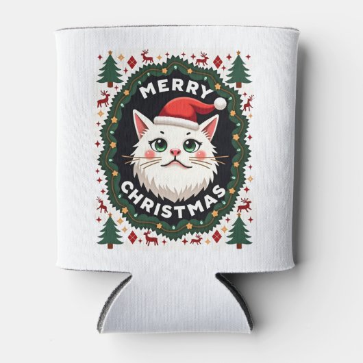 Smudge Cat hässlicher Weihnachtspullover (1) Dosenkühler (Vorderseite)