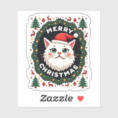 Smudge Cat Ugly Christmas Sweater  (1) Aufkleber (Blatt)