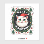 Smudge Cat Ugly Christmas Sweater  (1) Aufkleber (Blatt)