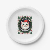 Smudge Cat Ugly Christmas Sweater  (1) Pappteller (Vorderseite)