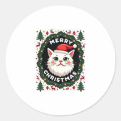 Smudge Cat Ugly Christmas Sweater (1) Runder Aufkleber (Vorderseite)