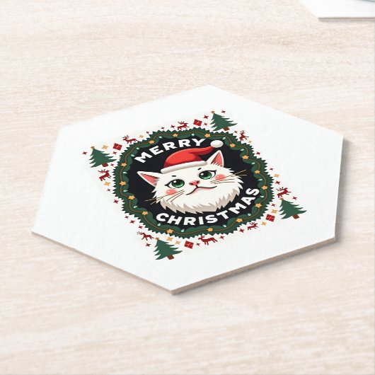 Smudge Cat Ugly Christmas Sweater  (1) Untersetzer (angewinkelt)