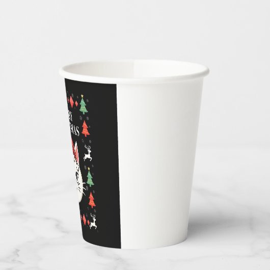 Smudge Cat Ugly Christmas Sweater (2) Pappbecher (Links)