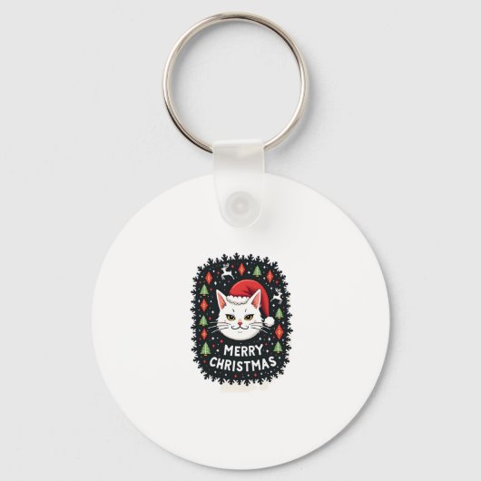 Smudge Cat Ugly Christmas Sweater (2) Schlüsselanhänger (Vorderseite)