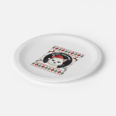 Smudge Cat Ugly Christmas Sweater  (3) Pappteller (Schrägansicht)