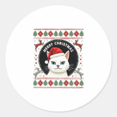 Smudge Cat Ugly Christmas Sweater (3) Runder Aufkleber (Vorderseite)