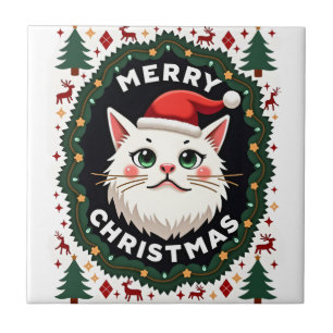 Smudge-Katze hässlicher Weihnachtspullover  (1) Fliese