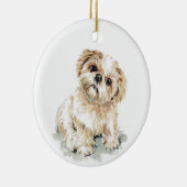 Smudge, Shih Tzu Welpe Keramik Ornament (Rechts)