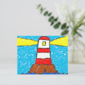 Smudgy Lighthouse Postkarte (Stehend Vorderseite)