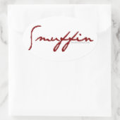 Smuffin-Aufkleber Ovaler Aufkleber (Tasche)