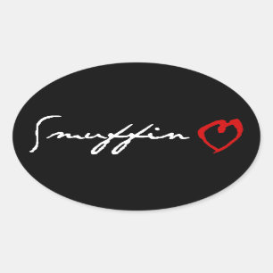 Smuffin Liebe Ovaler Aufkleber