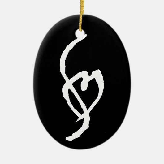 Smuffin Liebe-Schwarzes Keramik Ornament (Vorne)