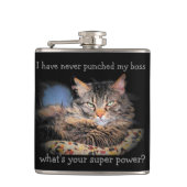 Smug Cat Hates Boss Super Power Flachmann (Vorderseite)