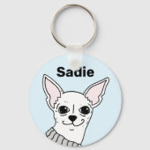 Smug Chihuahua Doodle Personalisierter Schlüsselan Schlüsselanhänger (Vorderseite)
