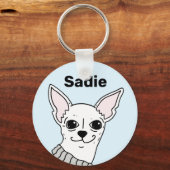 Smug Chihuahua Doodle Personalisierter Schlüsselan Schlüsselanhänger (Vorderseite)