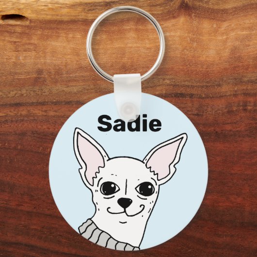 Smug Chihuahua Doodle Personalisierter Schlüsselan Schlüsselanhänger (Vorderseite)