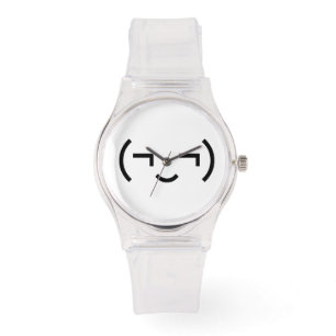 Smug Emoticon (EUR ‿) Japanischer Kaomoji Armbanduhr