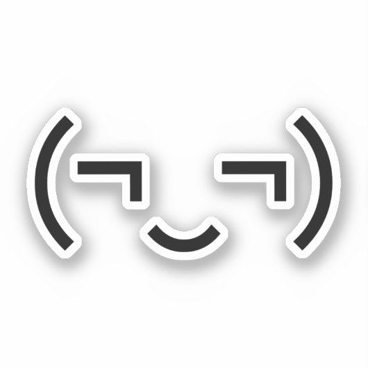 Smug Emoticon (EUR ‿) Japanischer Kaomoji Aufkleber (Vorderseite)