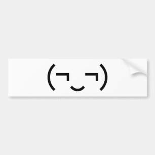 Smug Emoticon (EUR ‿) Japanischer Kaomoji Autoaufkleber