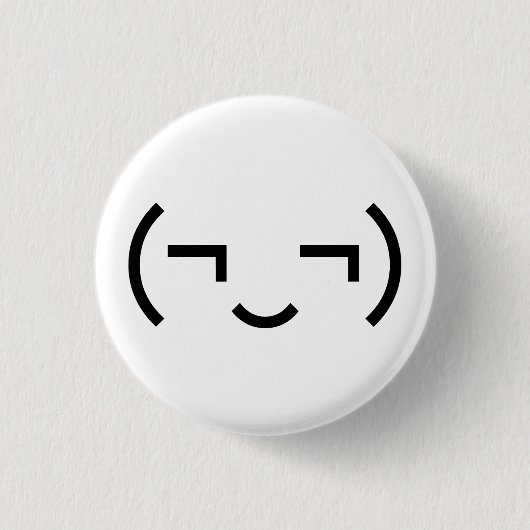 Smug Emoticon (EUR ‿) Japanischer Kaomoji Button (Vorderseite)
