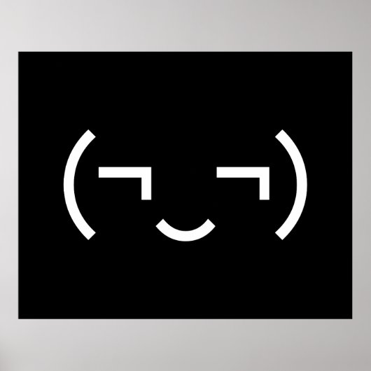 Smug Emoticon (EUR ‿) Japanischer Kaomoji Poster (Vorne)