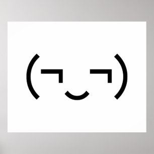 Smug Emoticon (EUR ‿) Japanischer Kaomoji Poster