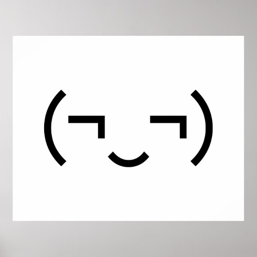 Smug Emoticon (EUR ‿) Japanischer Kaomoji Poster (Vorne)