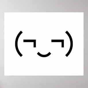 Smug Emoticon (EUR ‿) Japanischer Kaomoji Poster
