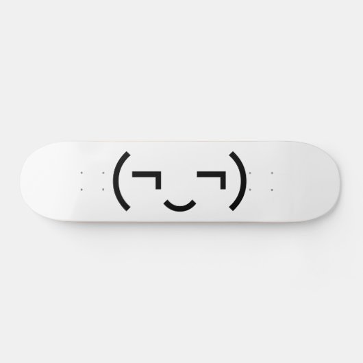 Smug Emoticon (EUR ‿) Japanischer Kaomoji Skateboard (Horizontal)