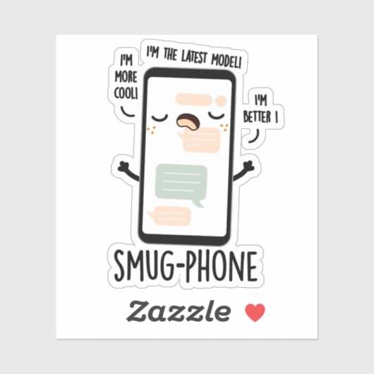 Smug Phone Funny Handy Pub Aufkleber (Blatt)