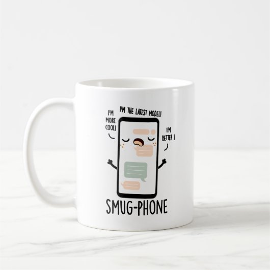 Smug Phone Funny Handy Pub Kaffeetasse (Links)