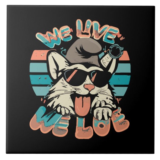 Smurf Cat - Wir leben, wir Liebe Fliese (Vorderseite)