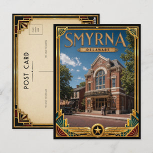 Smyrna Delaware Vintage Art Deco Golden Age Postkarte