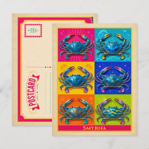 Smyrna Postkarte Delaware Pfirsich Vintage Pop Art