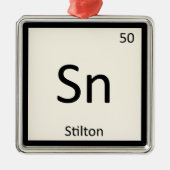 Sn - Stilton Cheese Chemie Periodische Tabelle Ornament Aus Metall (Vorne)