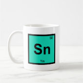 Sn - Zinn-Chemie-Symbol-Element Kaffeetasse (Links)