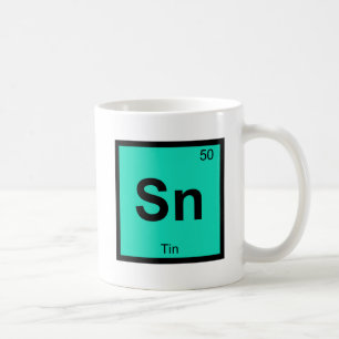 Sn - Zinn-Chemie-Symbol-Element Kaffeetasse