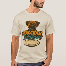 "SNACCIDENT Survivor" Funny Boxer Dog T - Shirt