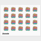 Snack-Attack-Cookie-Design Quadratischer Aufkleber (Blatt)