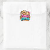 Snack-Attack-Cookie-Design Quadratischer Aufkleber (Tasche)