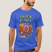 Snack Attack Funny Food Superherd Squad T-Shirt (Vorderseite)