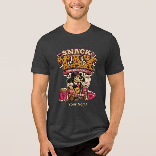 Snack-Attack Hungrig-Modus Personalisiertes Lustig Tri-Blend Shirt (Vorderseite)